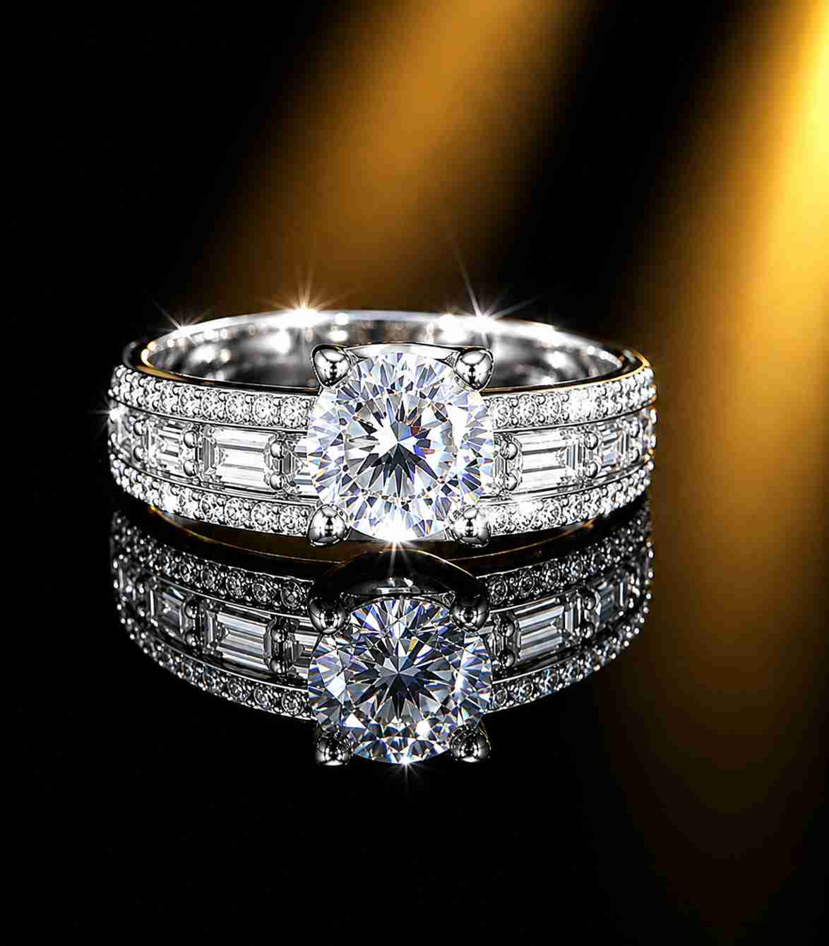 Moissanite Ring in Square Cut