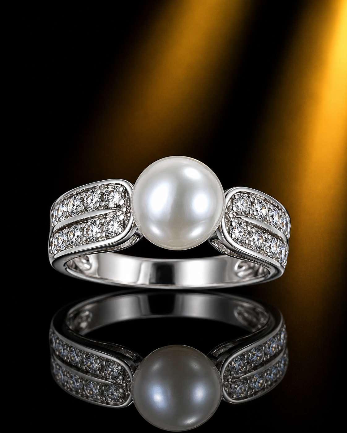 Moissanite Opal Ring