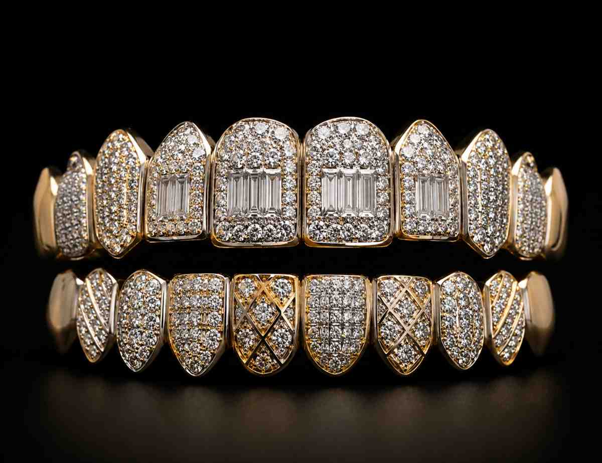 Gold and Diamond Teeth Grillz