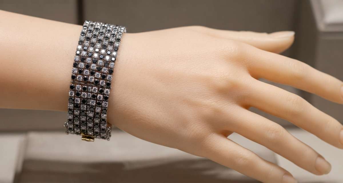 Black & White Cz Prong Bracelet