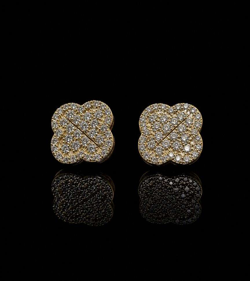 Clover Pave Diamond Earrings