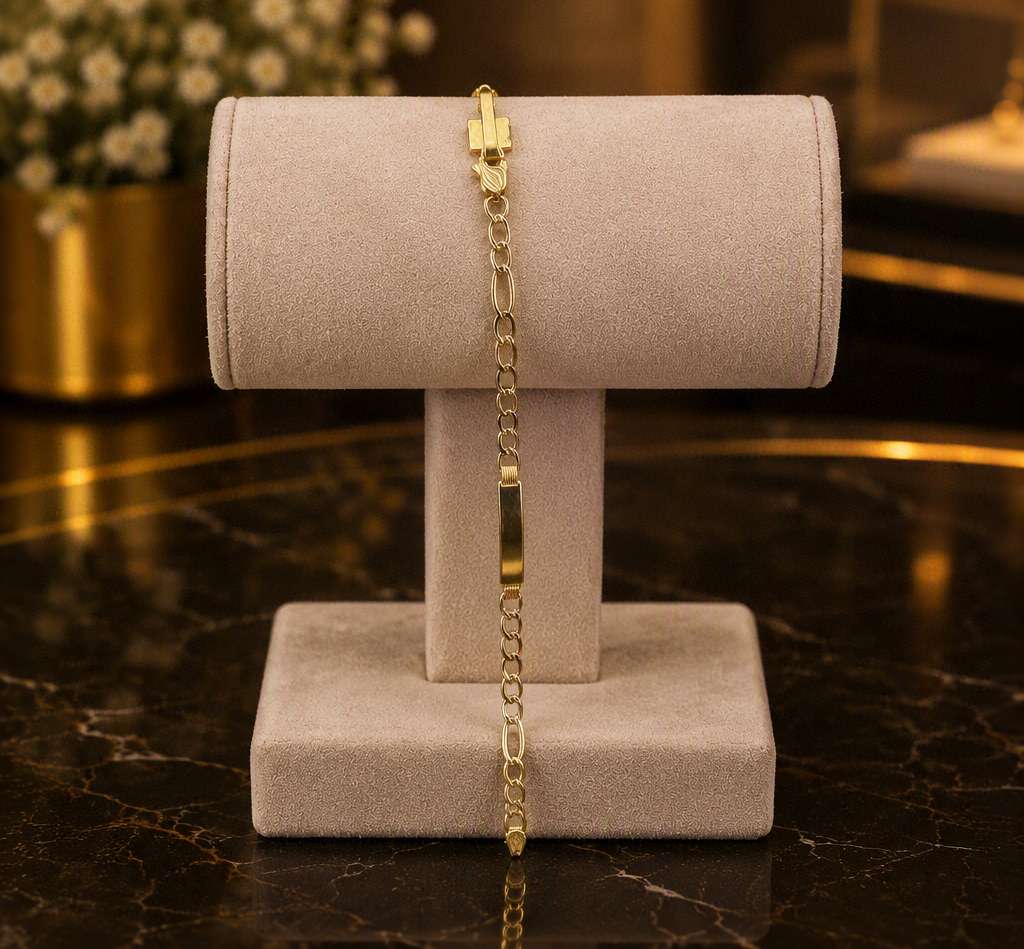 Figaro Gold Chain Mini Bracelet