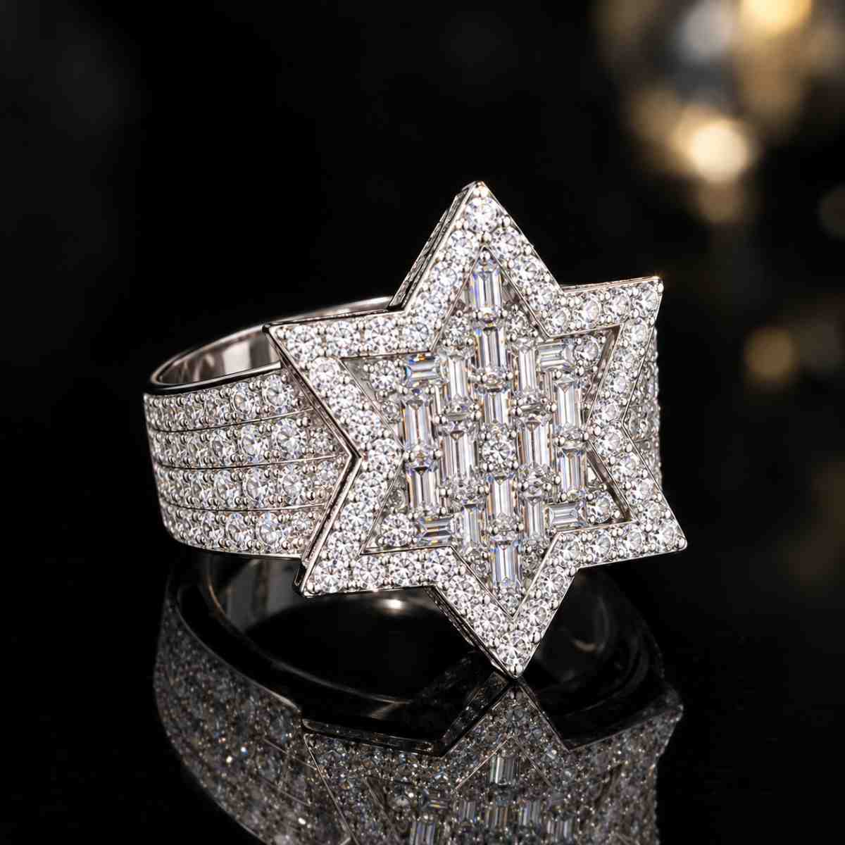 Moissanite Star Ring