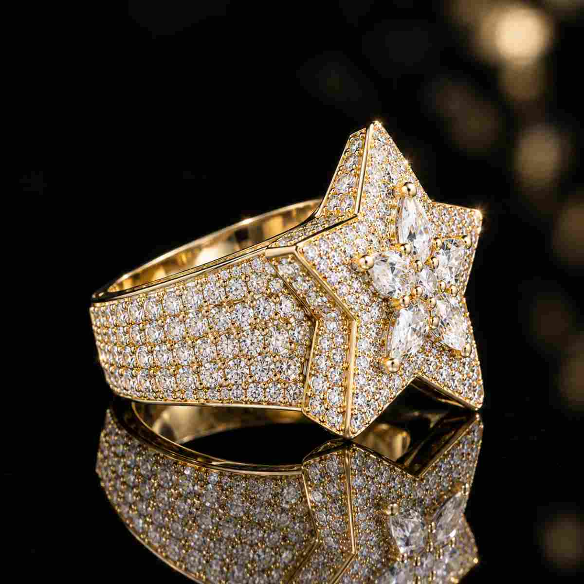 Moissanite Star Ring