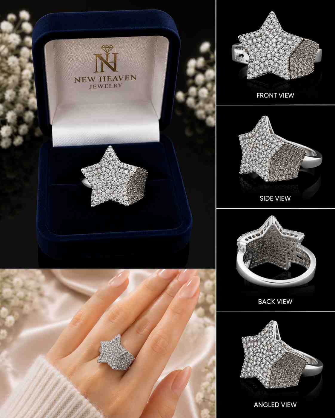 Moissanite Star Ring - Image Main