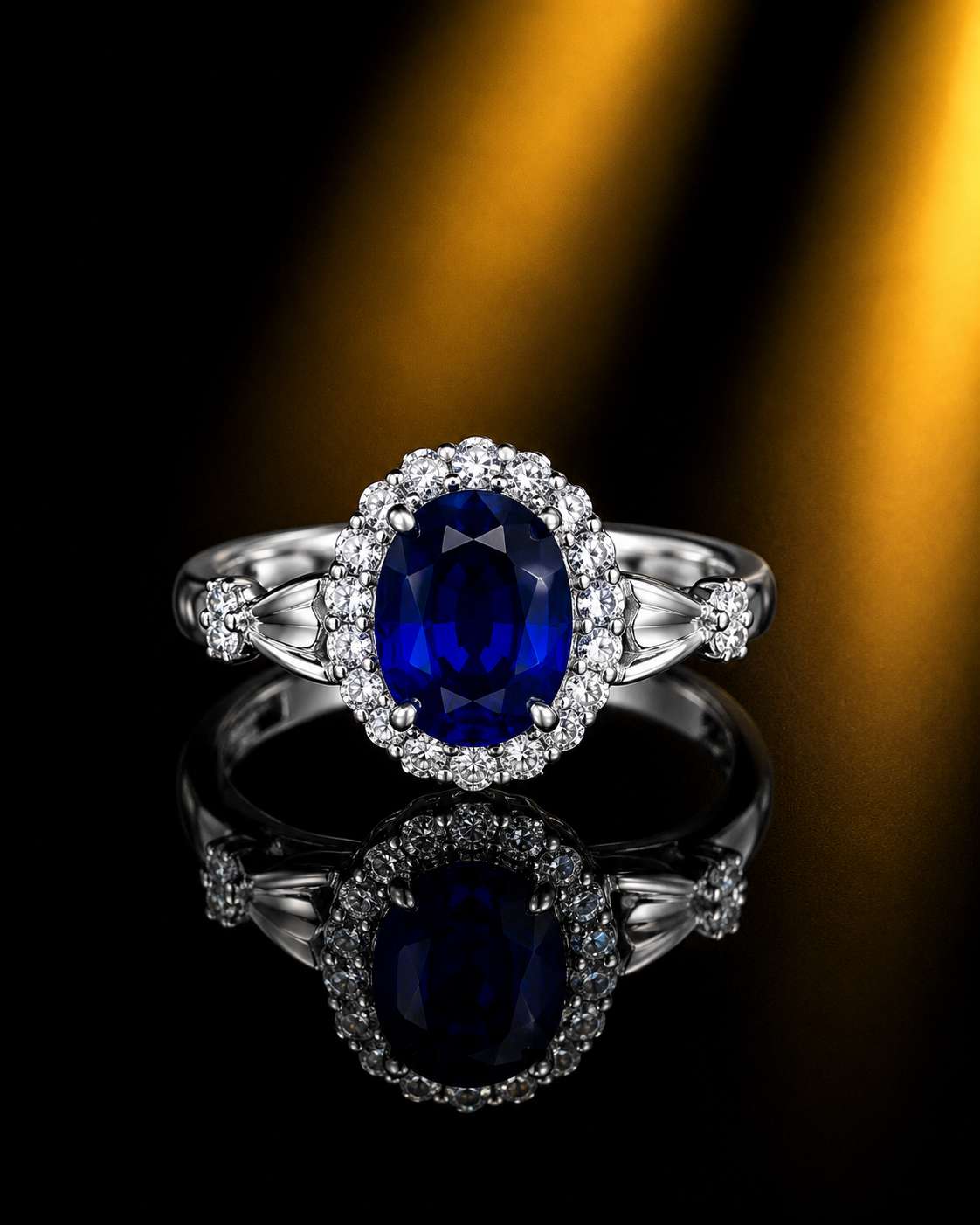 Blue Moissanite Ring - Image Main