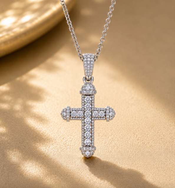 Cross Moissanite Pendnat