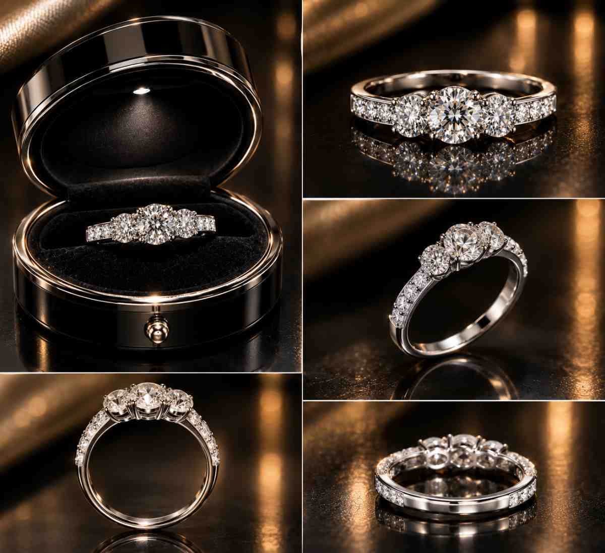 Trinity Diamond Engagement Ring - Image Main