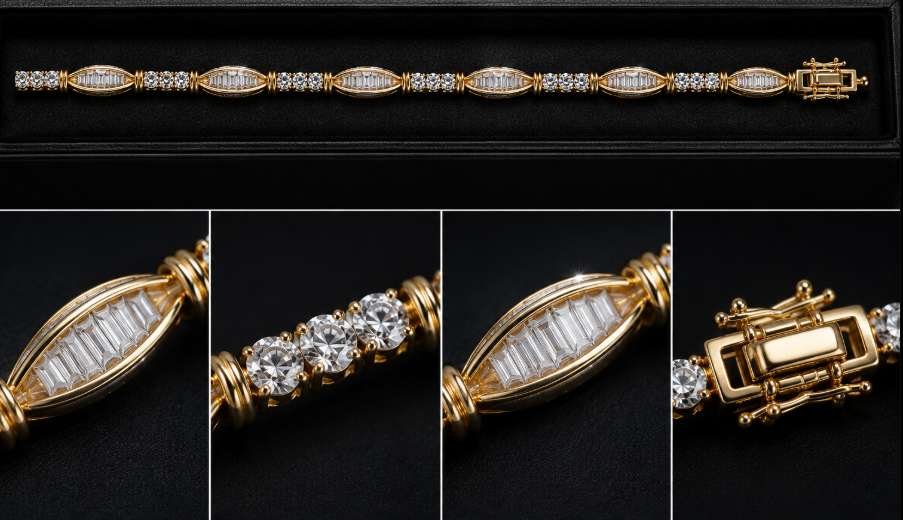 Diamond Round & Baguette Tennis Bracelet - Image Main