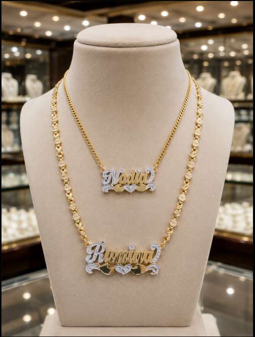 14 Gold Name Plate Necklace