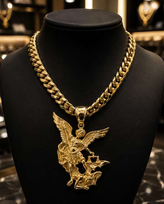 Saint Michael 14K Gold Archangel Pendant