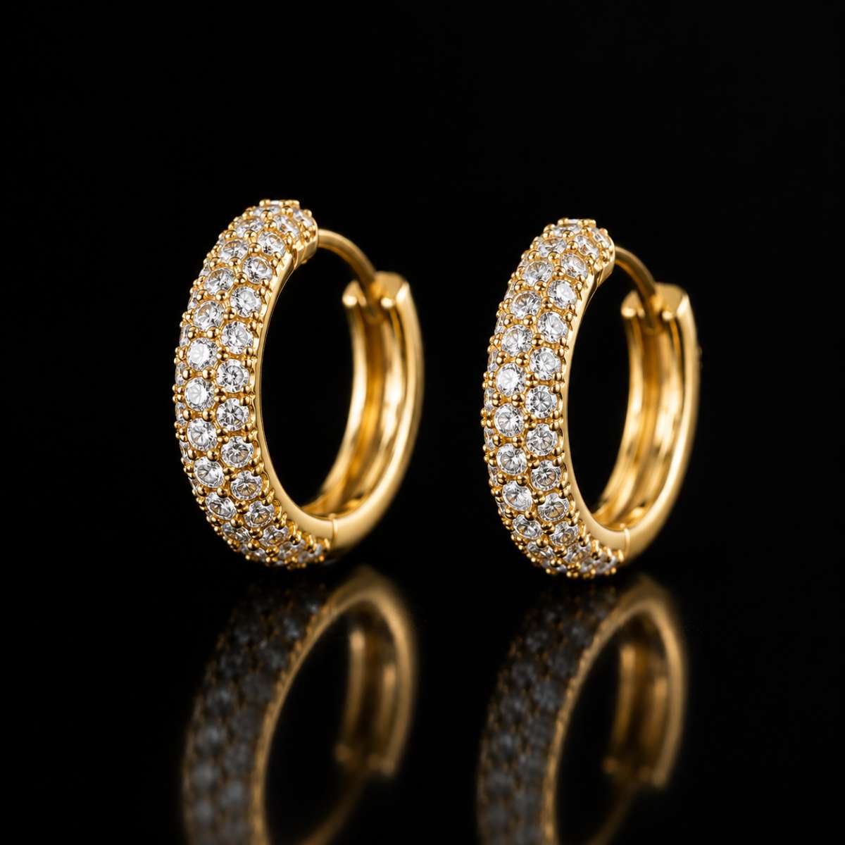 Gold Thick Hoop Earrings - Image Main