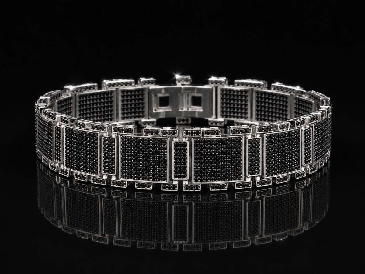 Mens Bracelet in Black Czs - Image Main