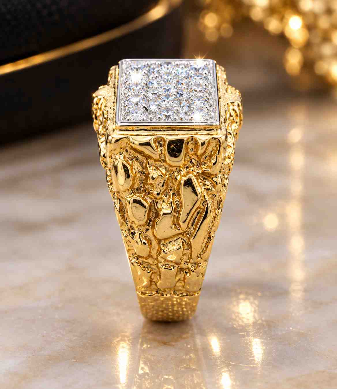 Mens Diamond Nugget Ring - Image 2