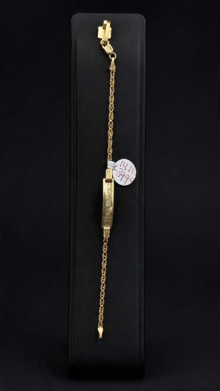 Figaro Mini Gold Bracelet - Image 2
